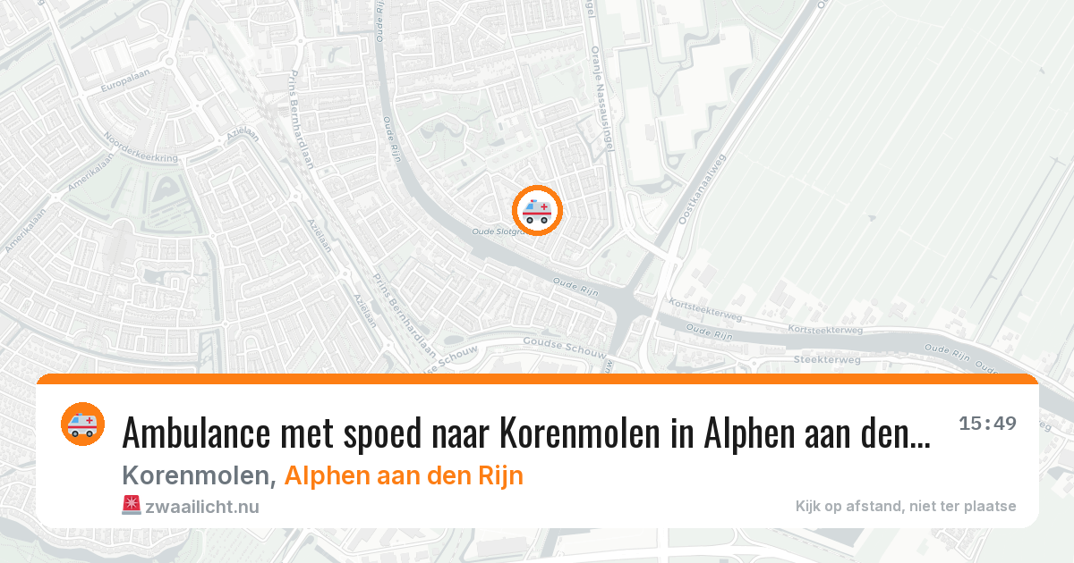 Ambulance met spoed naar Korenmolen in Alphen aan den Rijn — 17 jul 2026