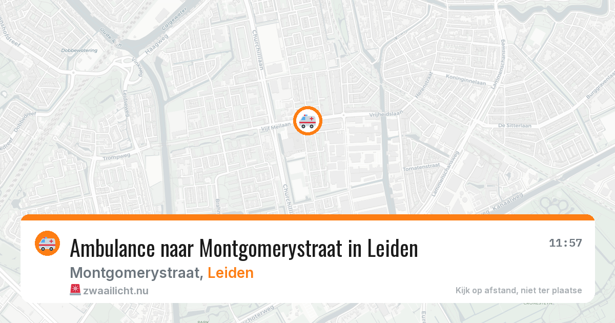 Ambulance naar Montgomerystraat in Leiden — 13 jul 2026