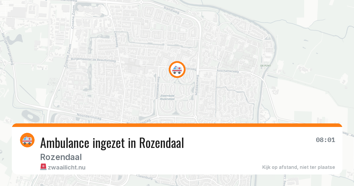 Ambulance ingezet in Rozendaal — 15 mrt 2026