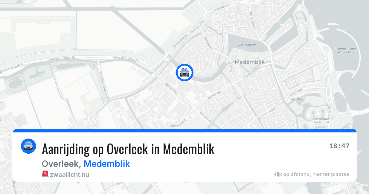 Aanrijding op Overleek in Medemblik — 24 jul 2026