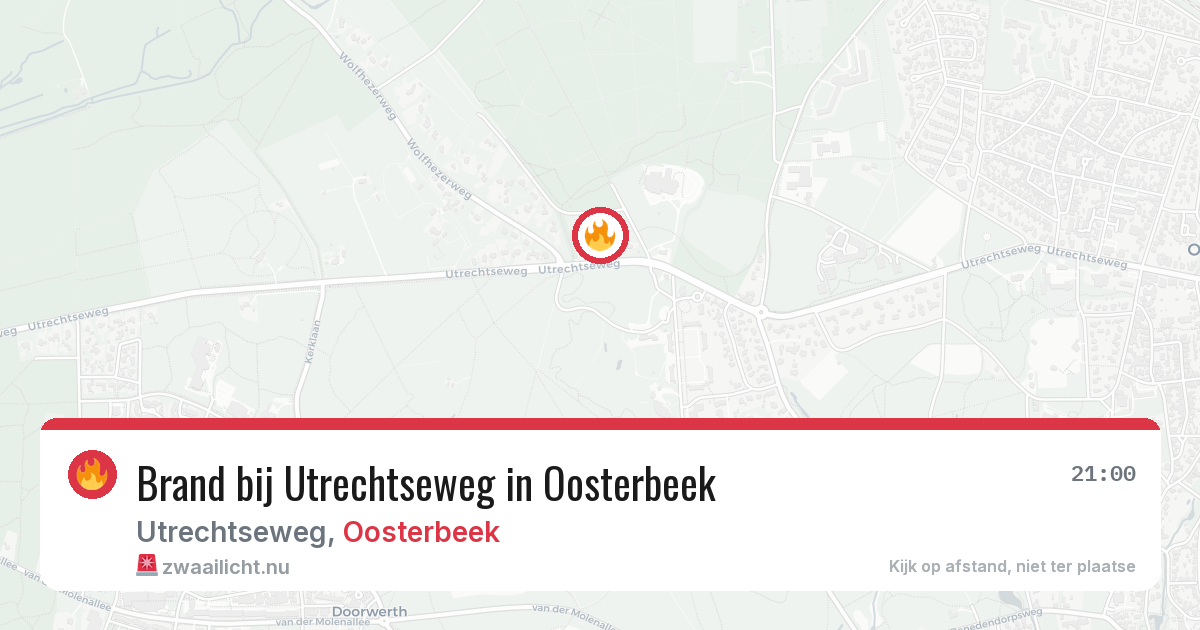 Brand bij Utrechtseweg in Oosterbeek — 22 jul 2026