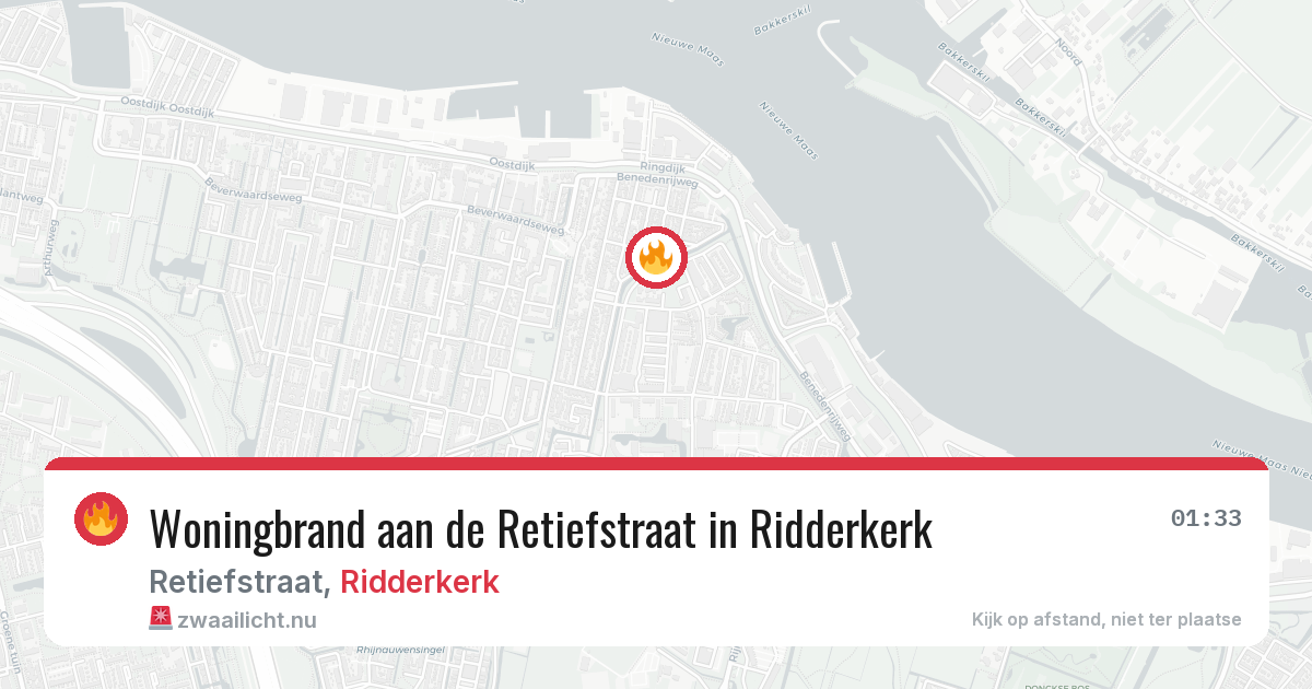 Woningbrand aan de Retiefstraat in Ridderkerk — 3 jun 2026