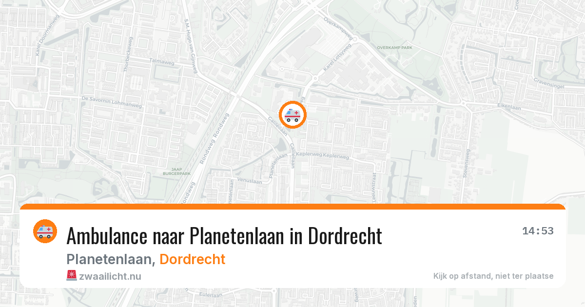 Ambulance naar Planetenlaan in Dordrecht — 20 jul 2026