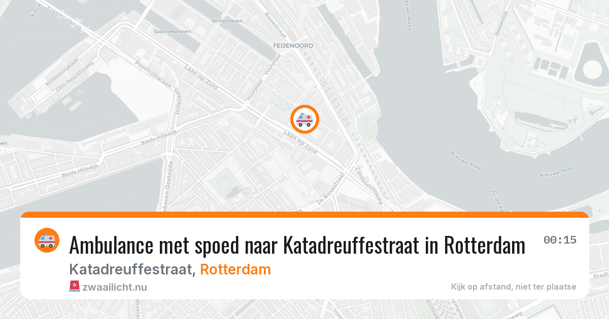 Ambulance met spoed naar Katadreuffestraat in Rotterdam — 2 jun 2026