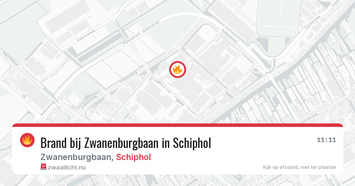 Brand bij Zwanenburgbaan in Schiphol — 11 jul 2026