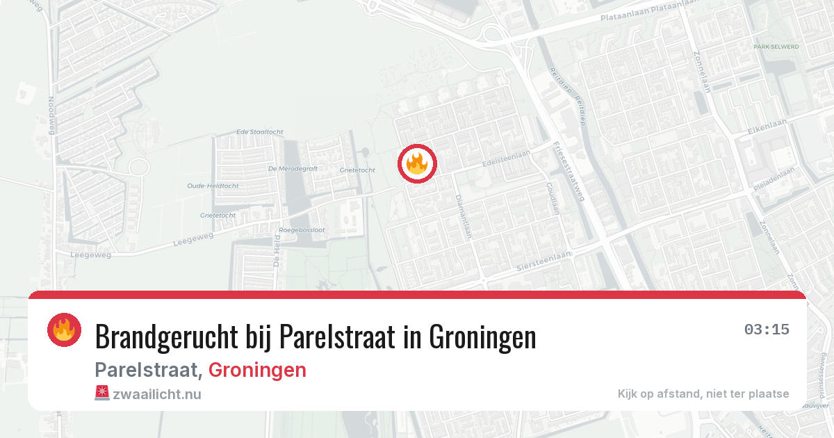 Brandgerucht bij Parelstraat in Groningen — 26 mei 2026