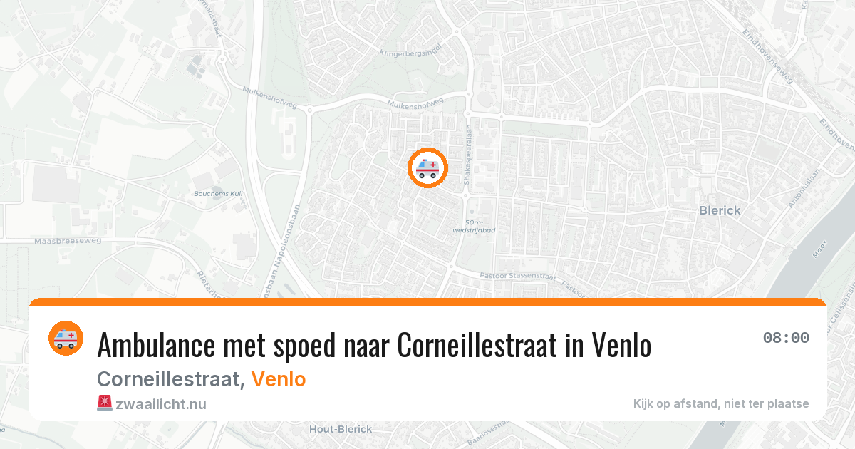 Ambulance met spoed naar Corneillestraat in Venlo — 14 jul 2026