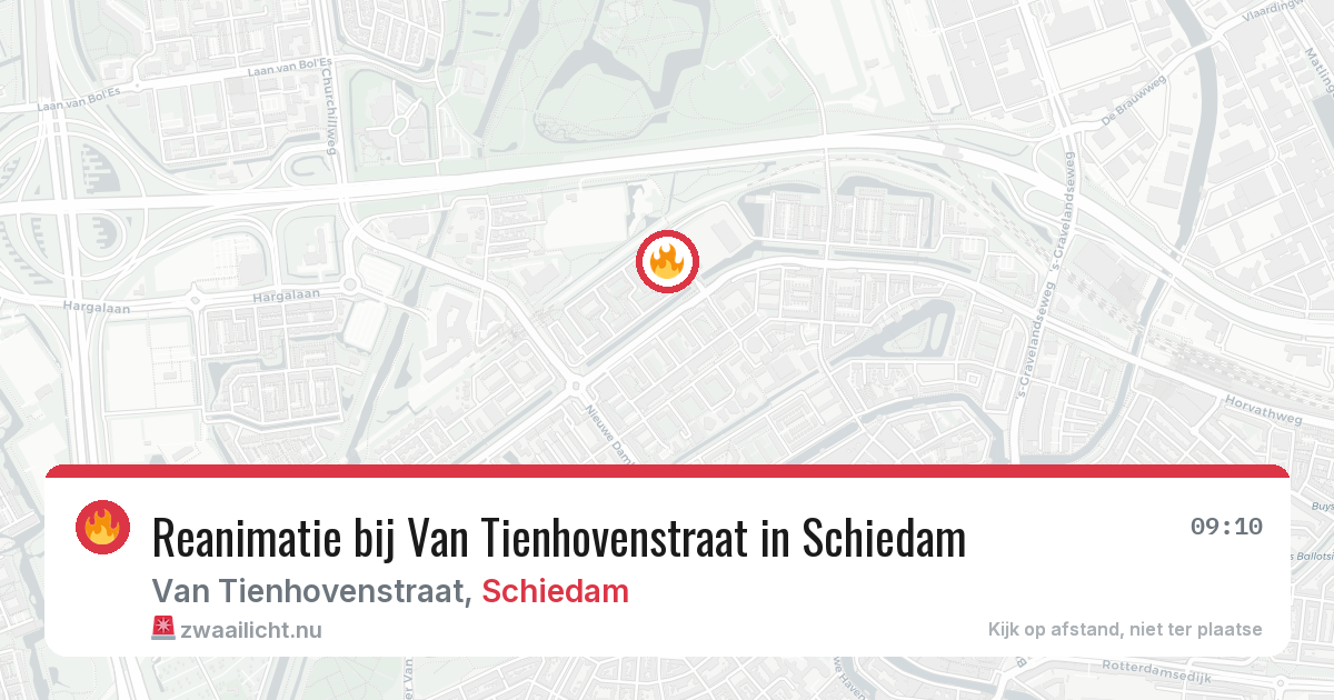 Reanimatie bij Van Tienhovenstraat in Schiedam — 22 mrt 2026