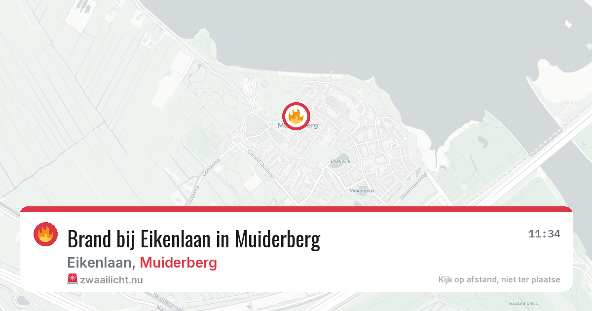 Brand bij Eikenlaan in Muiderberg — 15 jul 2026