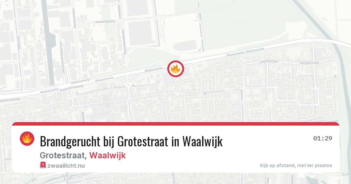 Brandgerucht bij Grotestraat in Waalwijk — 12 jul 2026