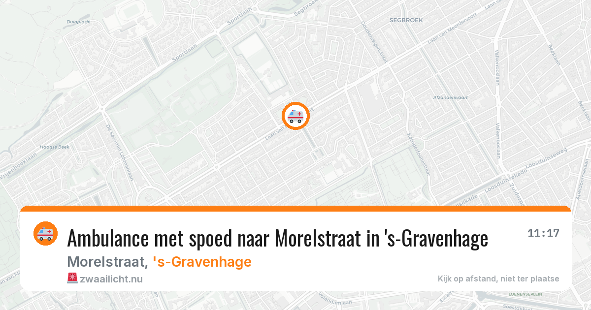 Ambulance met spoed naar Morelstraat in 's-Gravenhage — 21 jul 2026