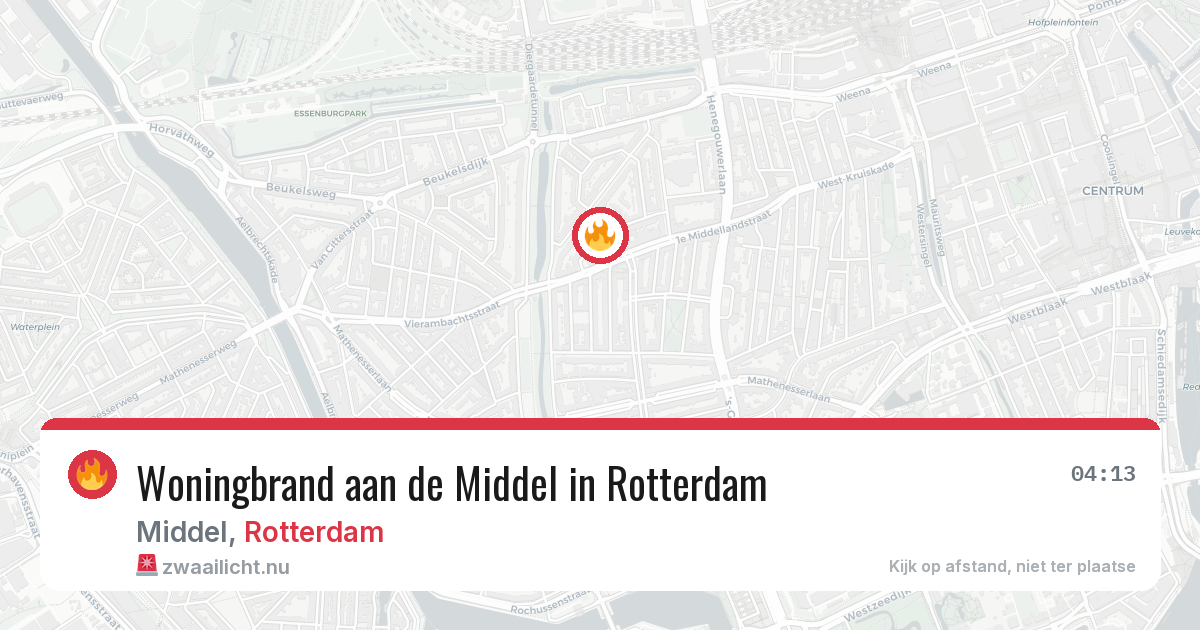 Woningbrand aan de Middel in Rotterdam — 15 jul 2026