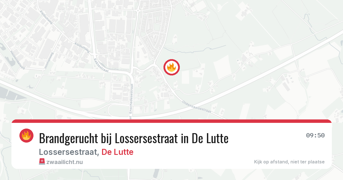 Brandgerucht bij Lossersestraat in De Lutte — 9 feb 2026