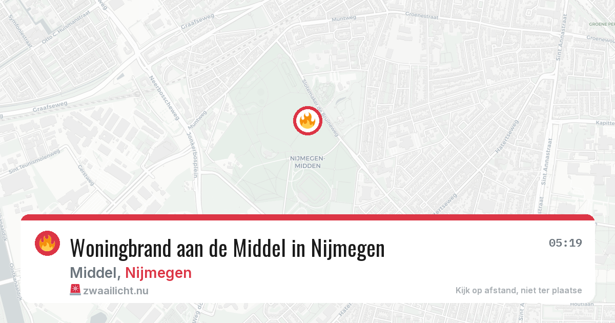 Woningbrand aan de Middel in Nijmegen — 4 apr 2026