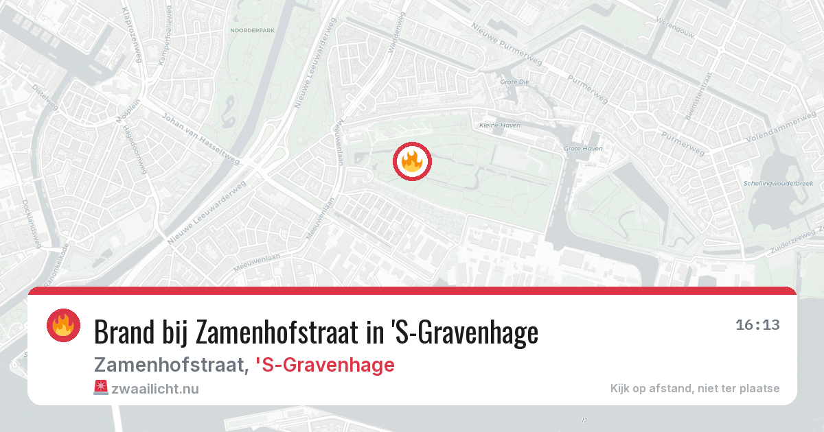 Brand bij Zamenhofstraat in 'S-Gravenhage — 4 apr 2026