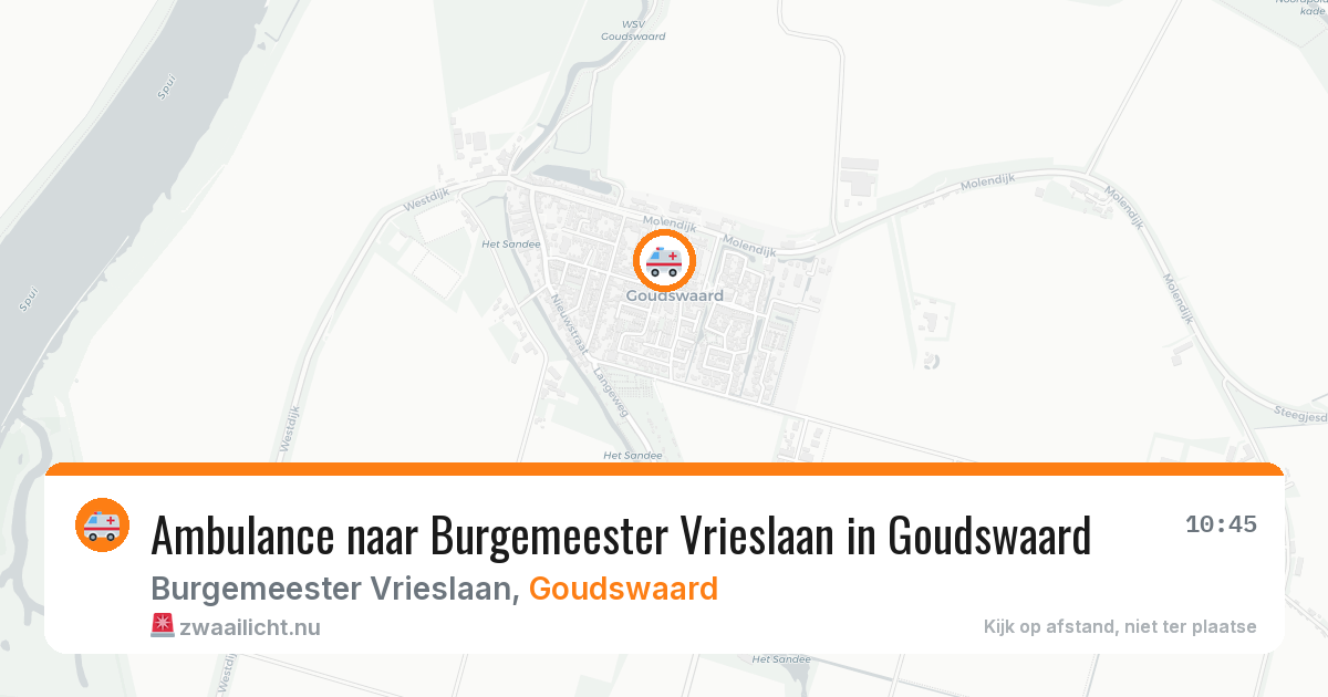 Ambulance naar Burgemeester Vrieslaan in Goudswaard — 20 jul 2026