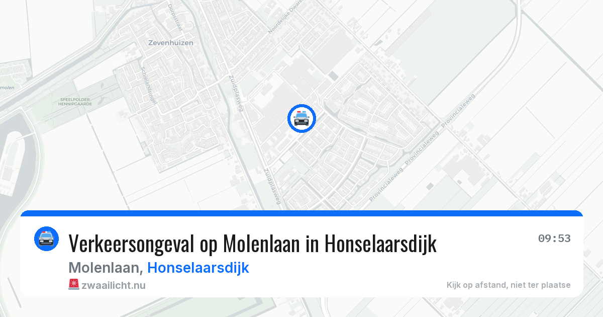 Verkeersongeval op Molenlaan in Honselaarsdijk — 30 apr 2026