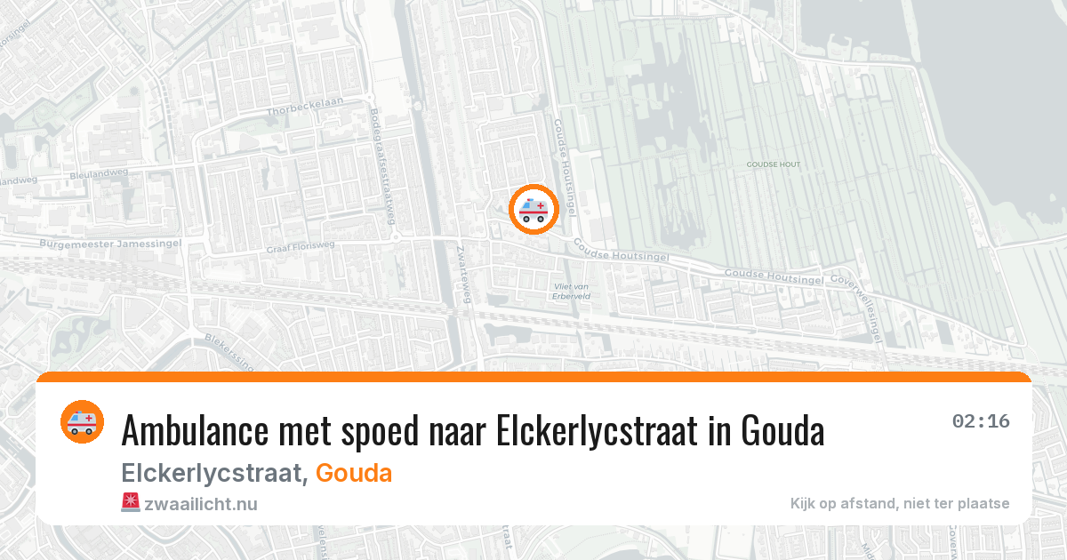 Ambulance met spoed naar Elckerlycstraat in Gouda — 18 mrt 2026