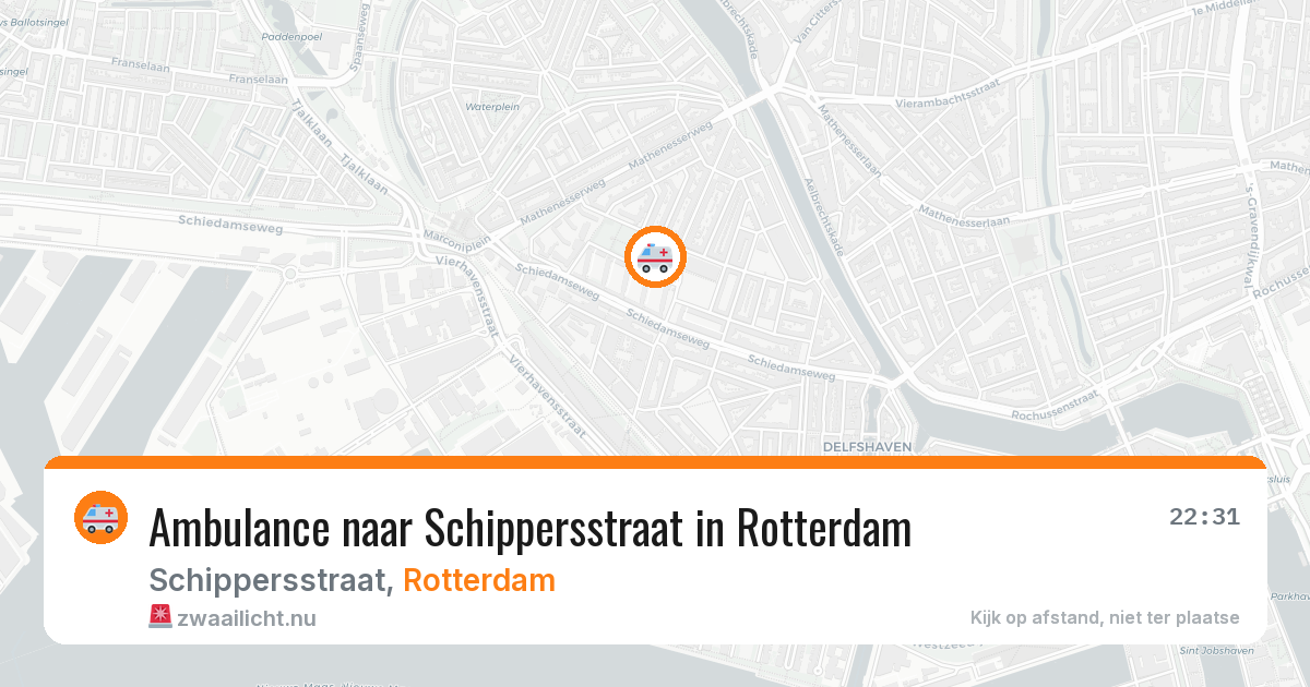 Ambulance naar Schippersstraat in Rotterdam — 13 jul 2026