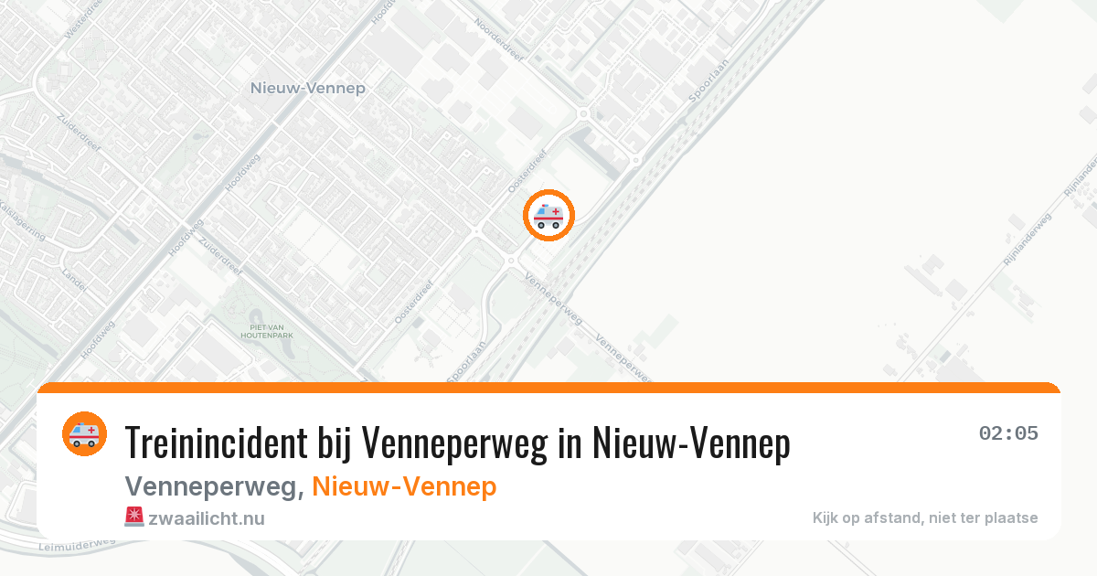 Treinincident bij Venneperweg in Nieuw-Vennep — 25 jul 2026