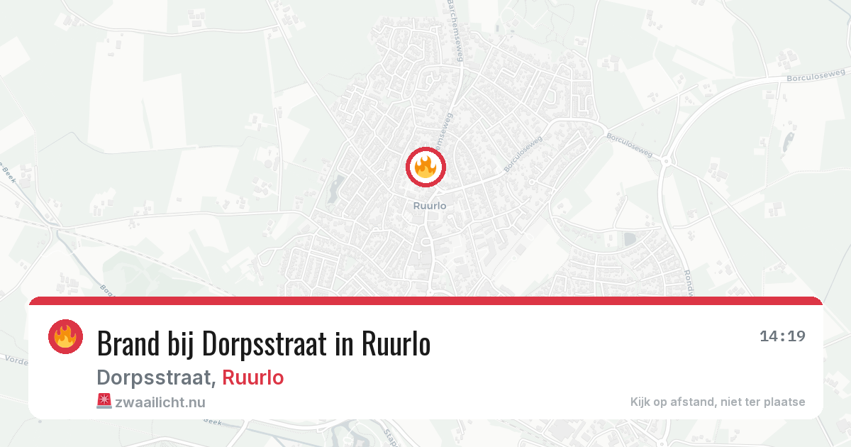Brand bij Dorpsstraat in Ruurlo — 14 jul 2026