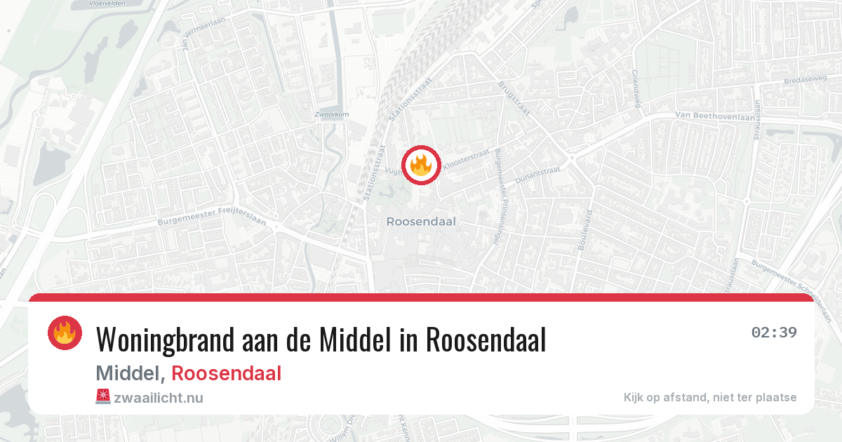 Woningbrand aan de Middel in Roosendaal — 14 jul 2026