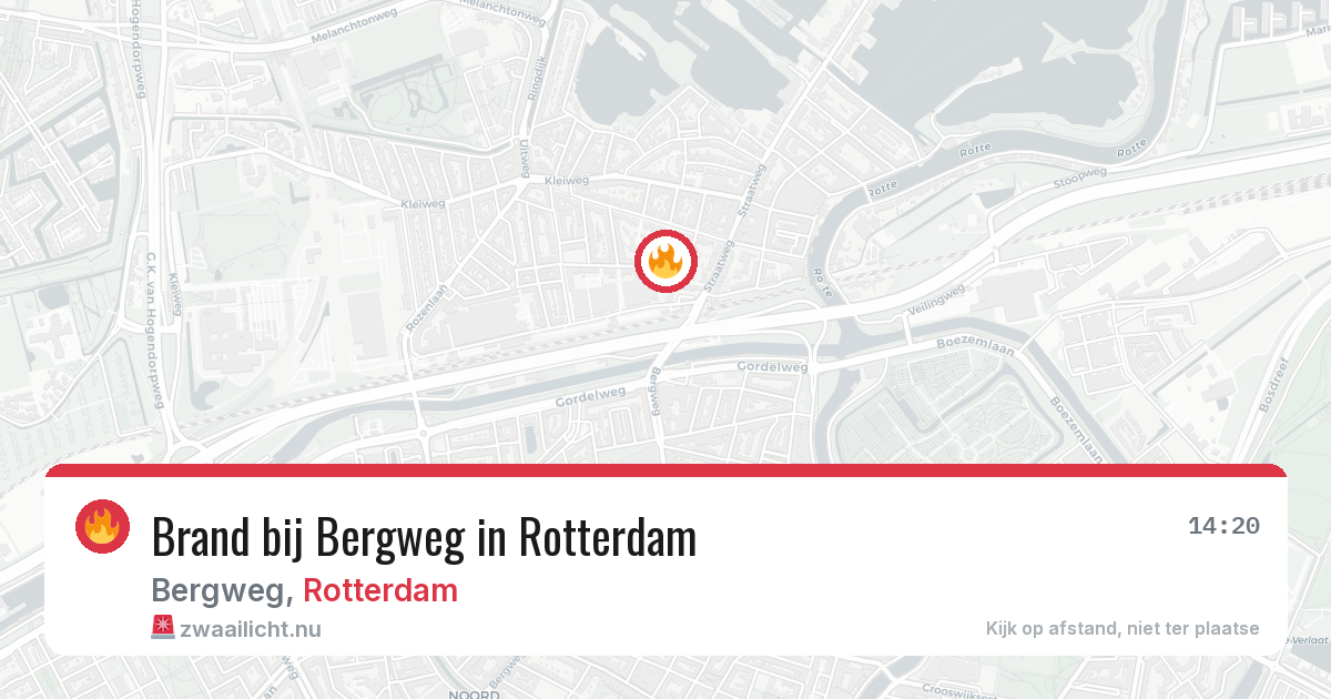 Brand bij Bergweg in Rotterdam — 1 jun 2026
