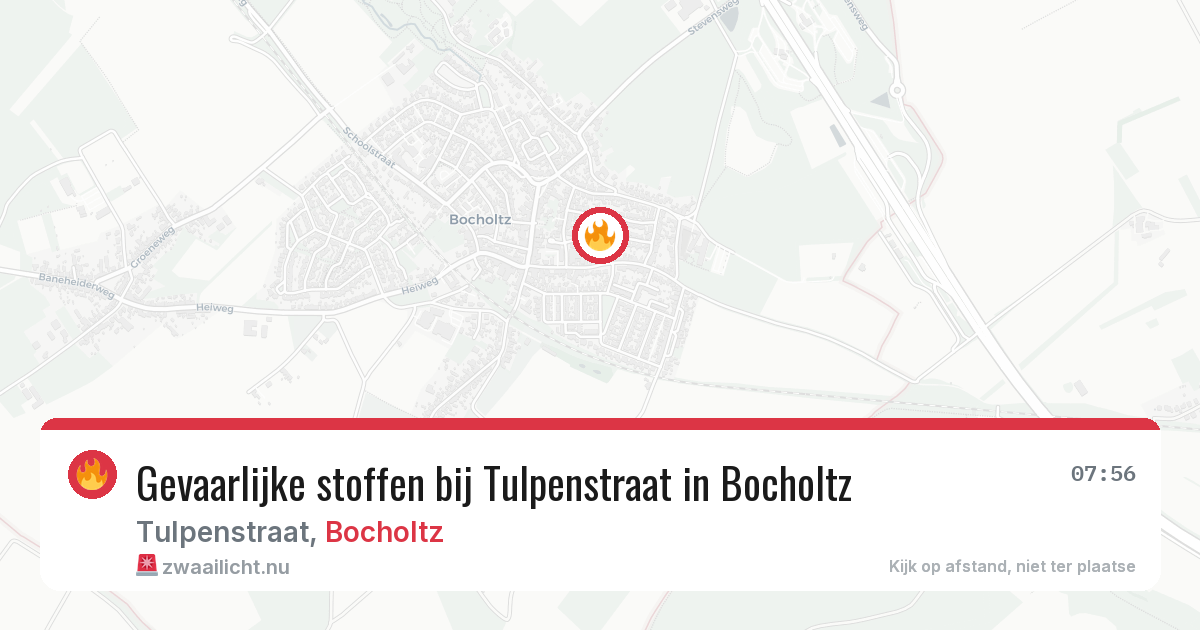 Gevaarlijke stoffen bij Tulpenstraat in Bocholtz — 16 jul 2026