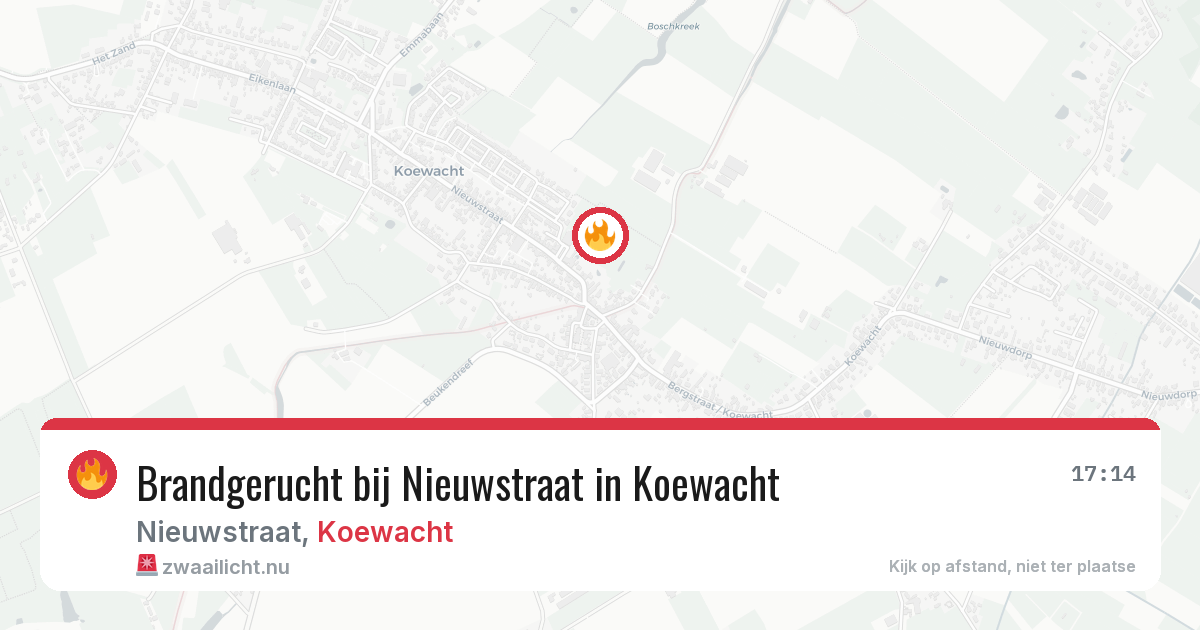 Brandgerucht bij Nieuwstraat in Koewacht — 25 jul 2026