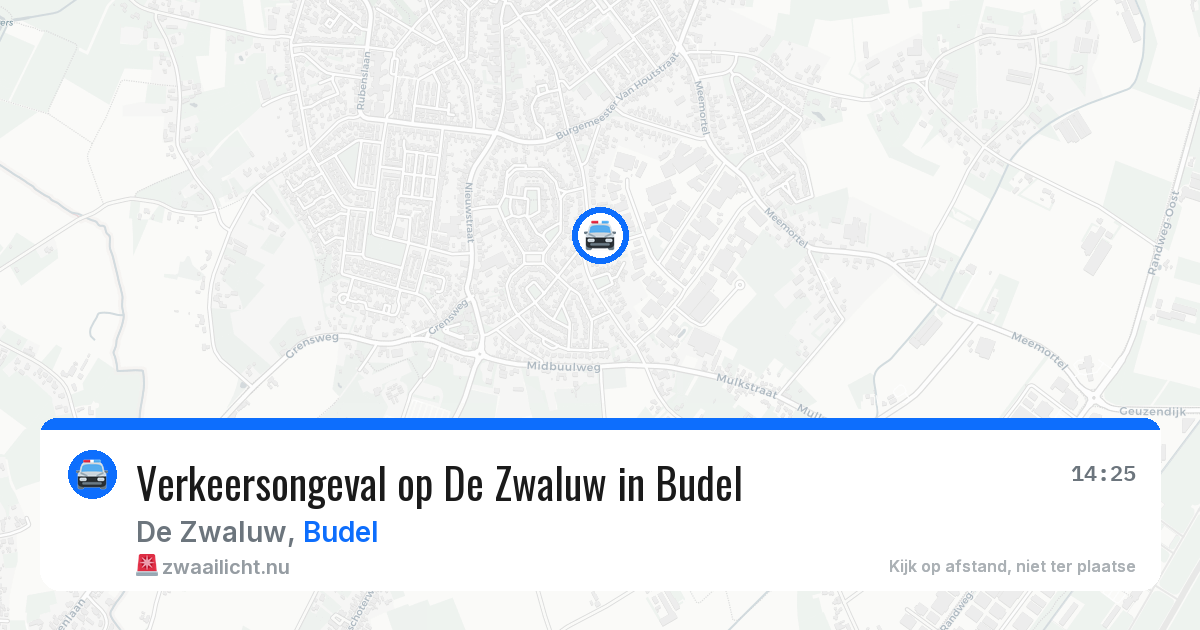 Verkeersongeval op De Zwaluw in Budel — 14 mrt 2026