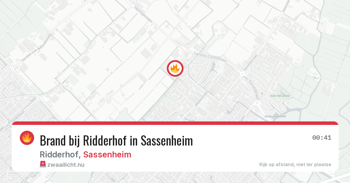 Brand bij Ridderhof in Sassenheim — 28 jan 2026