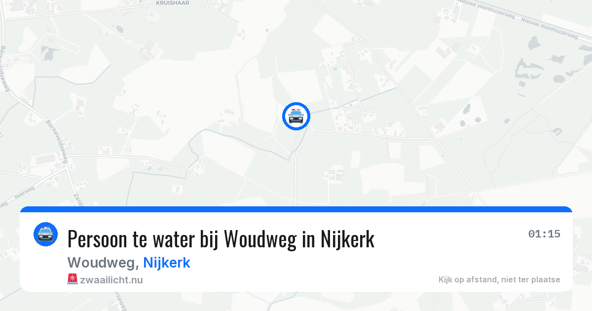 Persoon te water bij Woudweg in Nijkerk — 17 jul 2026