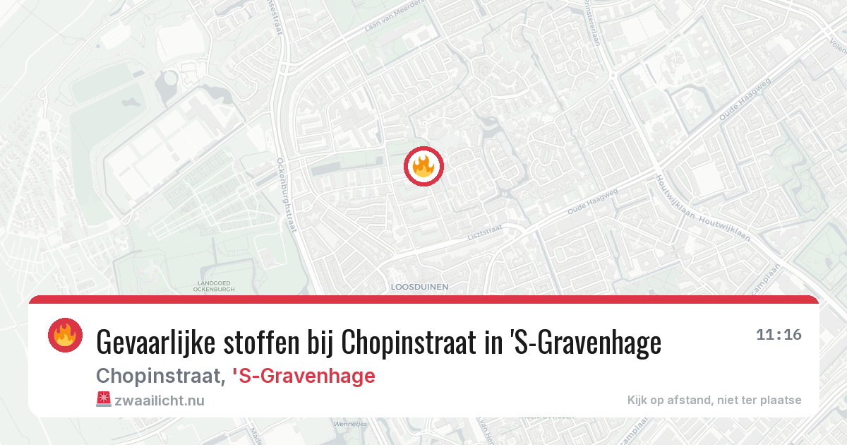 Gevaarlijke stoffen bij Chopinstraat in 'S-Gravenhage — 26 mei 2026