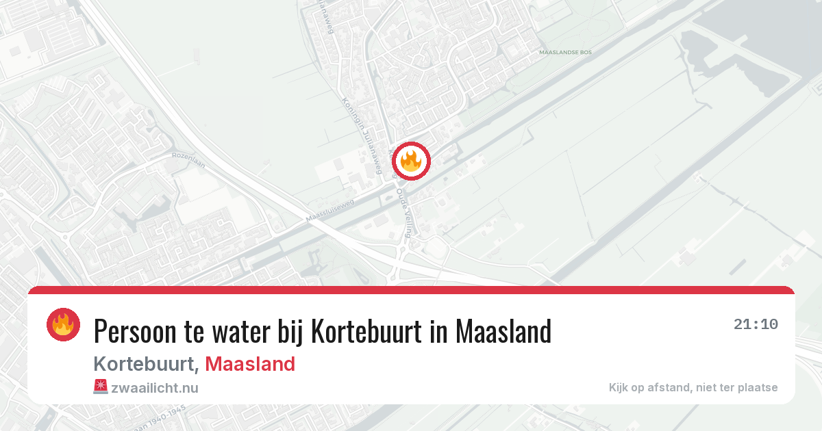 Persoon te water bij Kortebuurt in Maasland — 16 jul 2026