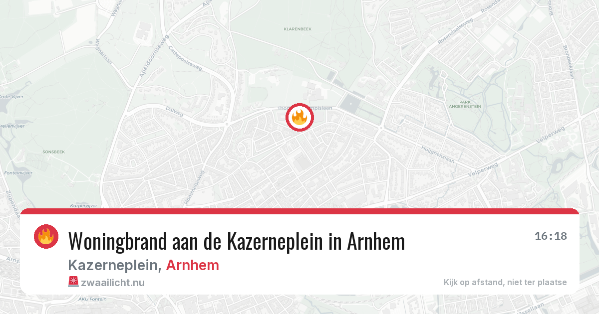 Woningbrand aan de Kazerneplein in Arnhem — 9 apr 2026