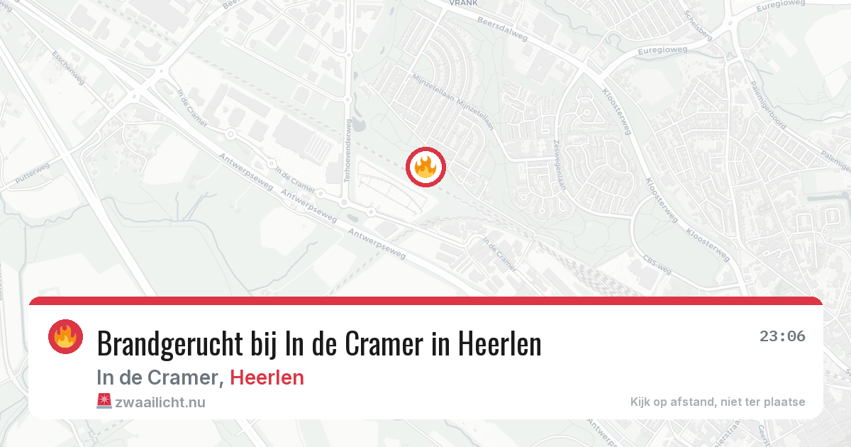 Brandgerucht bij In de Cramer in Heerlen — 17 jul 2026