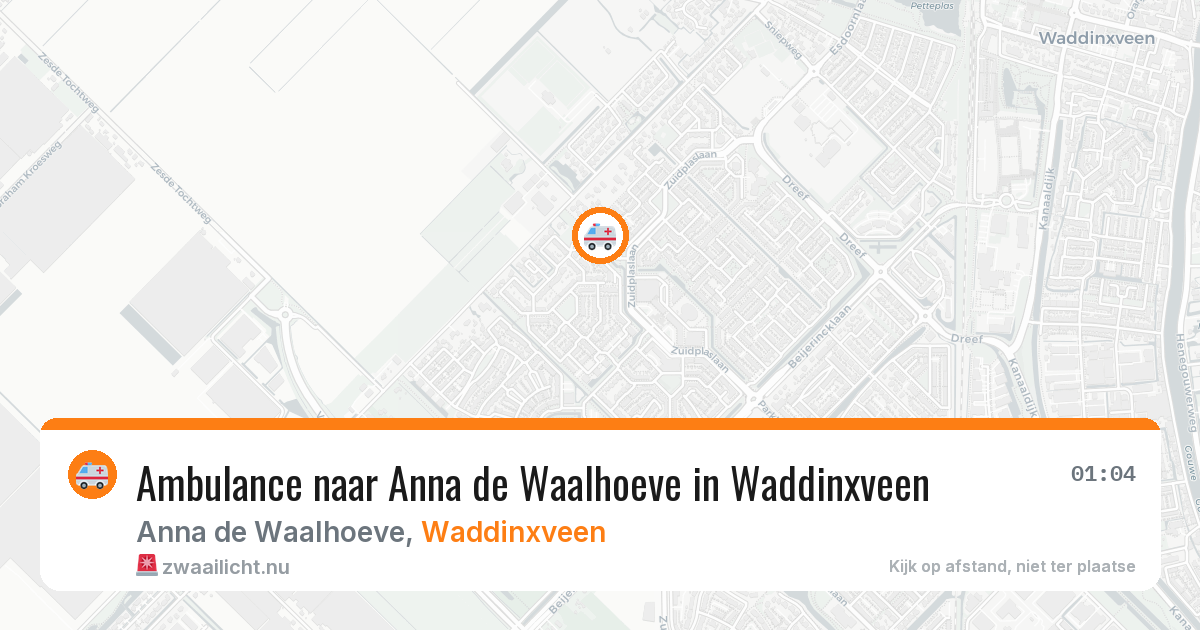 Ambulance naar Anna de Waalhoeve in Waddinxveen — 14 mei 2026