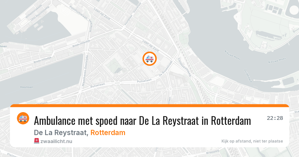 Ambulance met spoed naar De La Reystraat in Rotterdam — 6 mei 2026