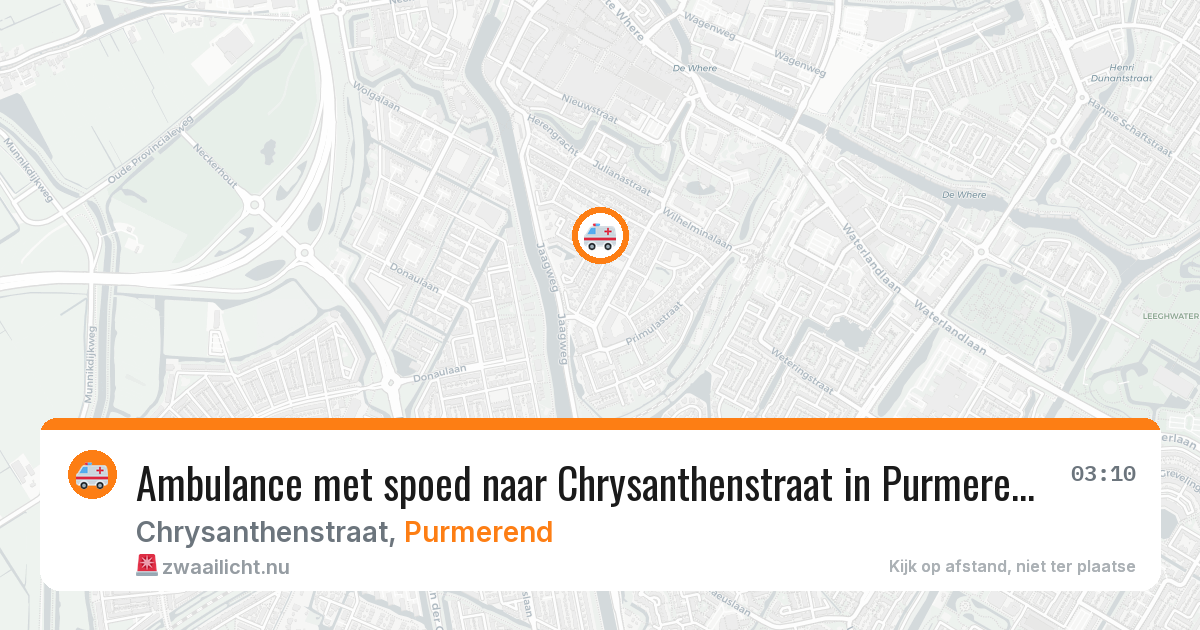Ambulance met spoed naar Chrysanthenstraat in Purmerend — 11 jul 2026
