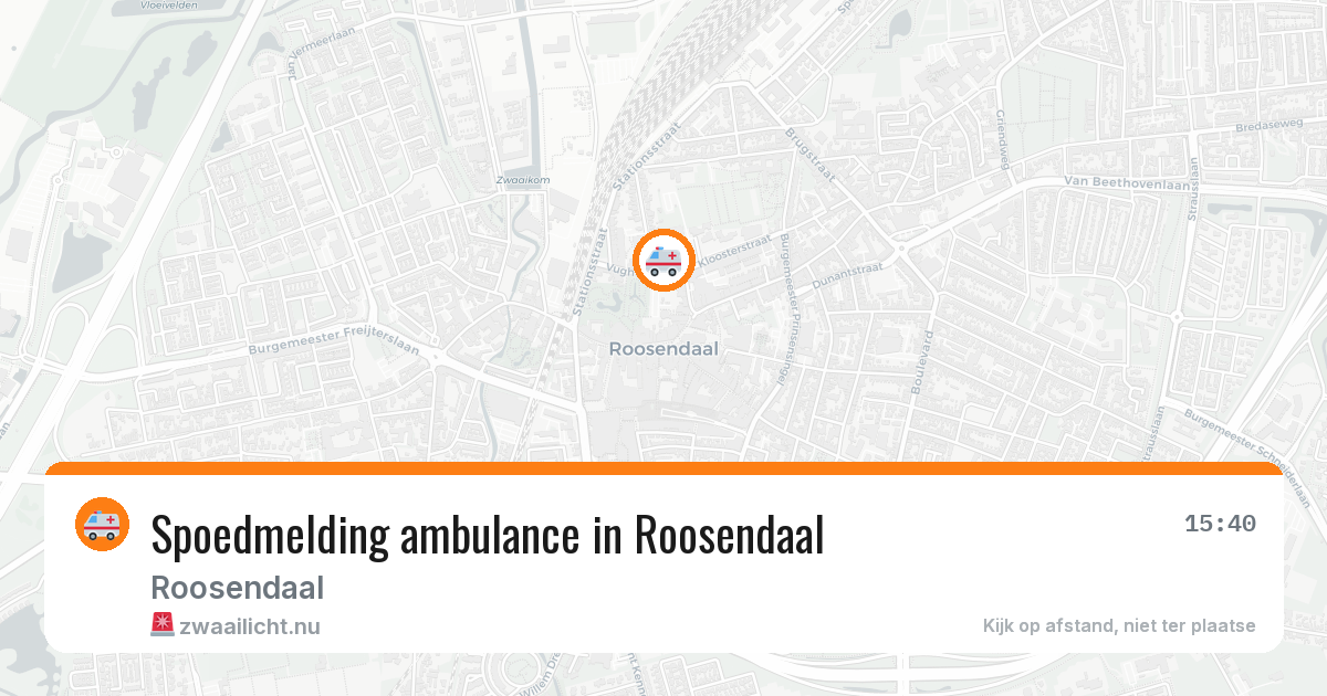 Spoedmelding ambulance in Roosendaal — 9 mei 2026