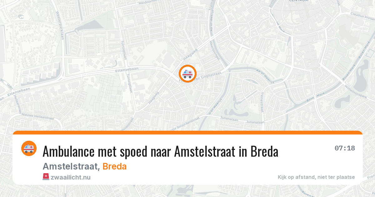 Ambulance met spoed naar Amstelstraat in Breda — 5 mei 2026