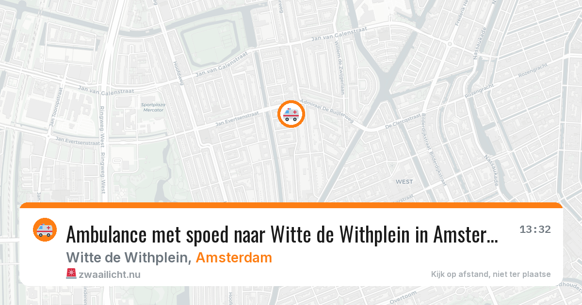 Ambulance met spoed naar Witte de Withplein in Amsterdam — 19 mrt 2026