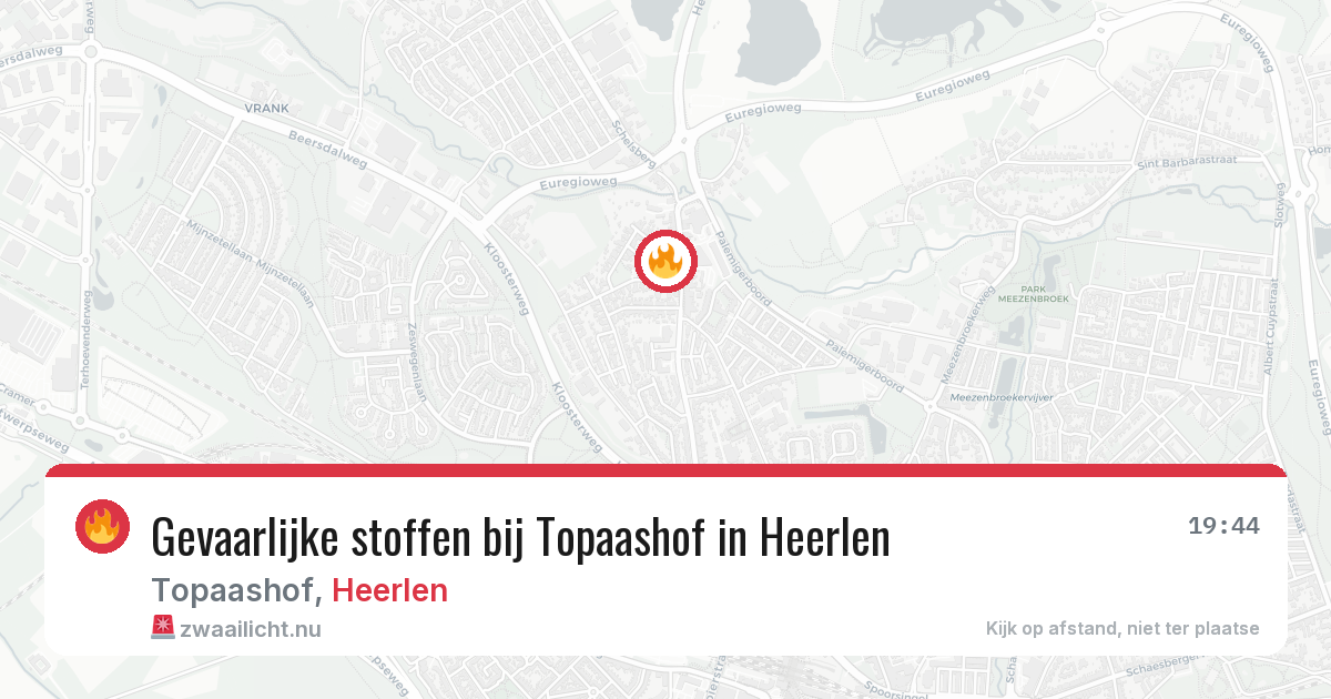Gevaarlijke stoffen bij Topaashof in Heerlen — 26 mrt 2026