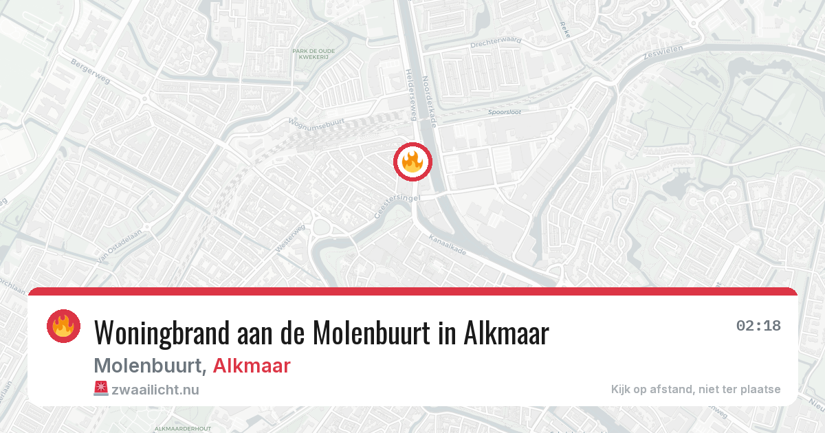 Woningbrand aan de Molenbuurt in Alkmaar — 22 jul 2026