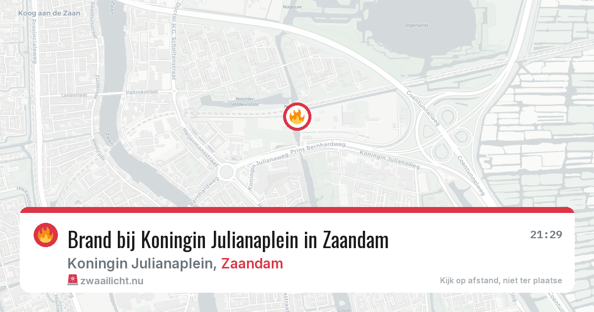 Brand bij Koningin Julianaplein in Zaandam — 11 mei 2026