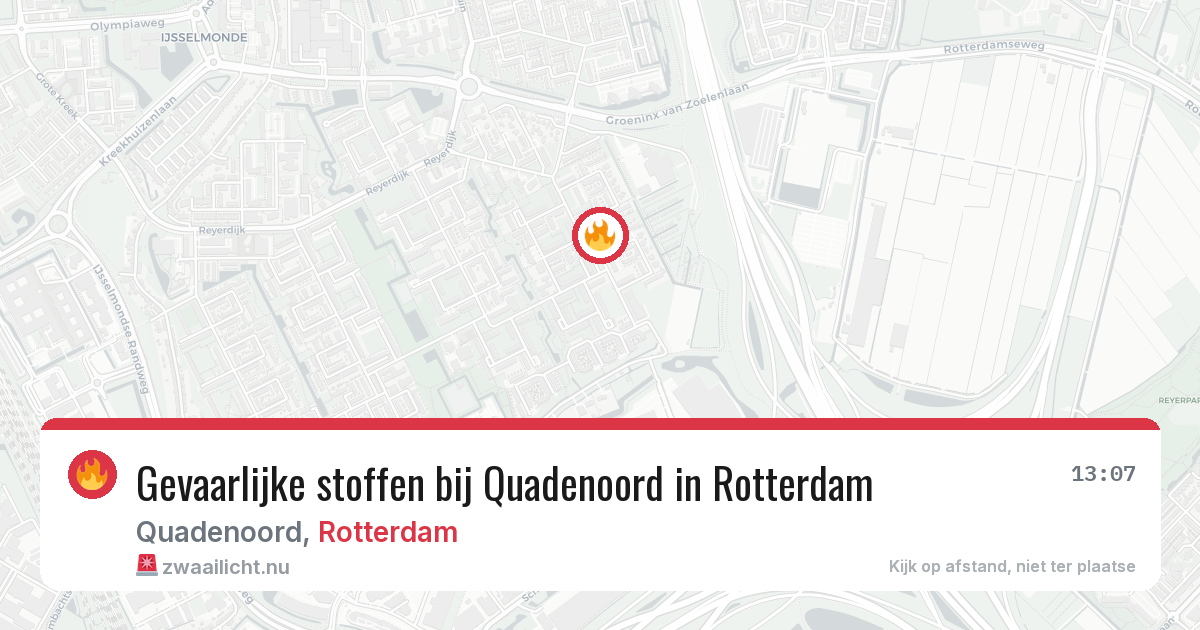 Gevaarlijke stoffen bij Quadenoord in Rotterdam — 17 mei 2026