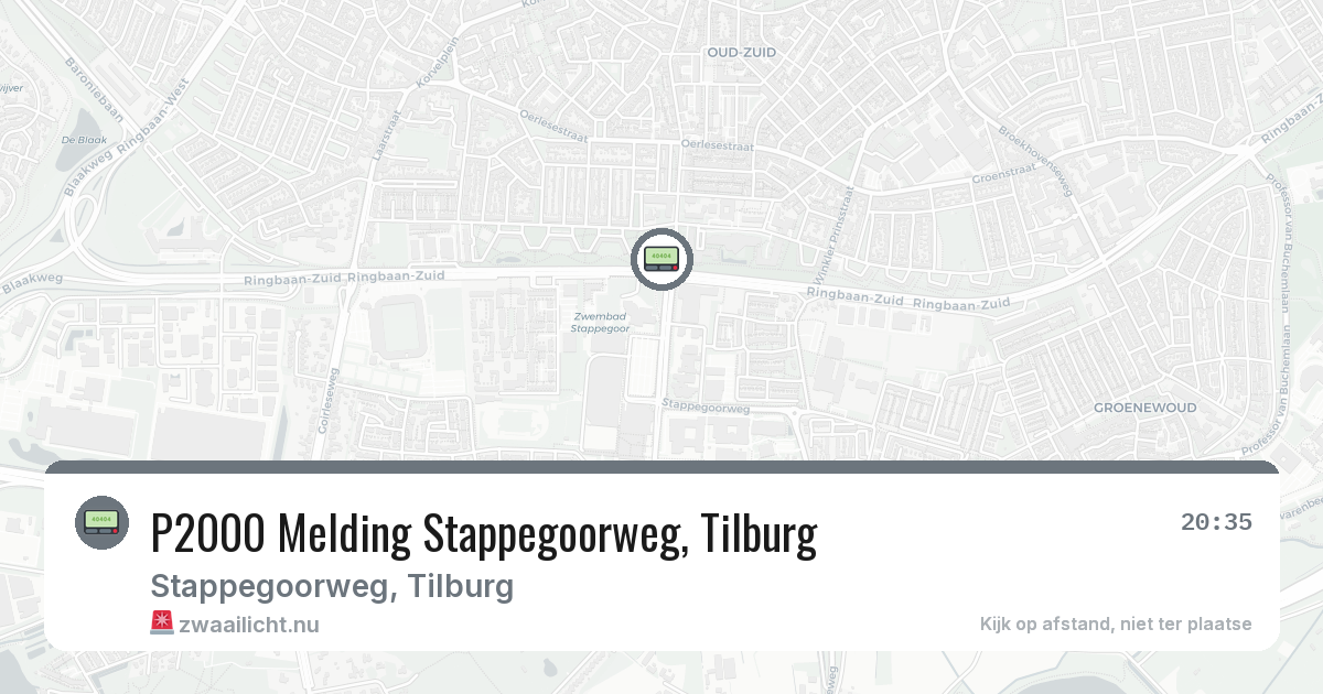 P2000 Melding Stappegoorweg, Tilburg — 1 mei 2026