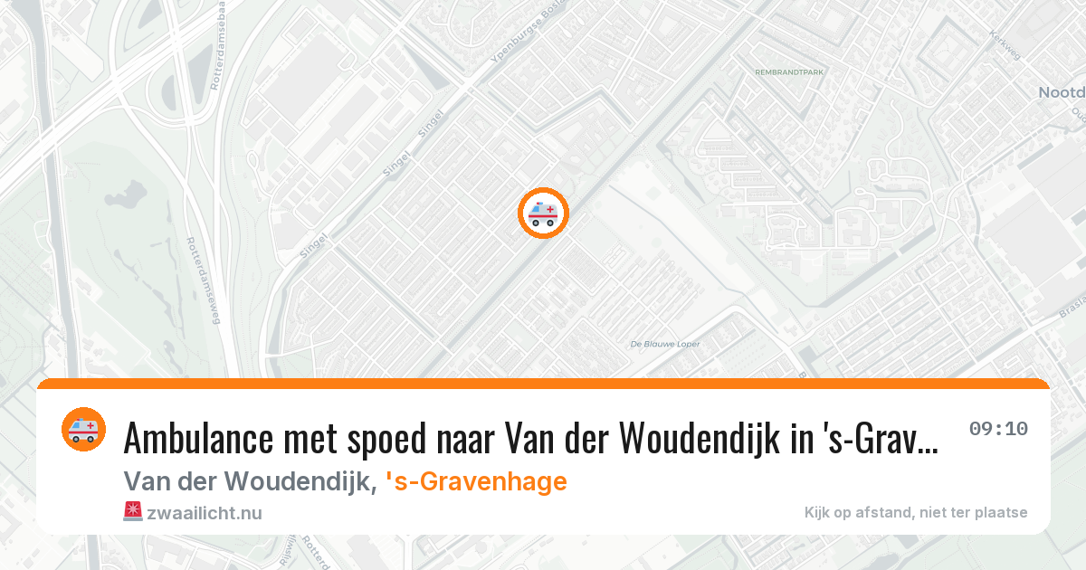Ambulance met spoed naar Van der Woudendijk in 's-Gravenhage — 16 jul 2026