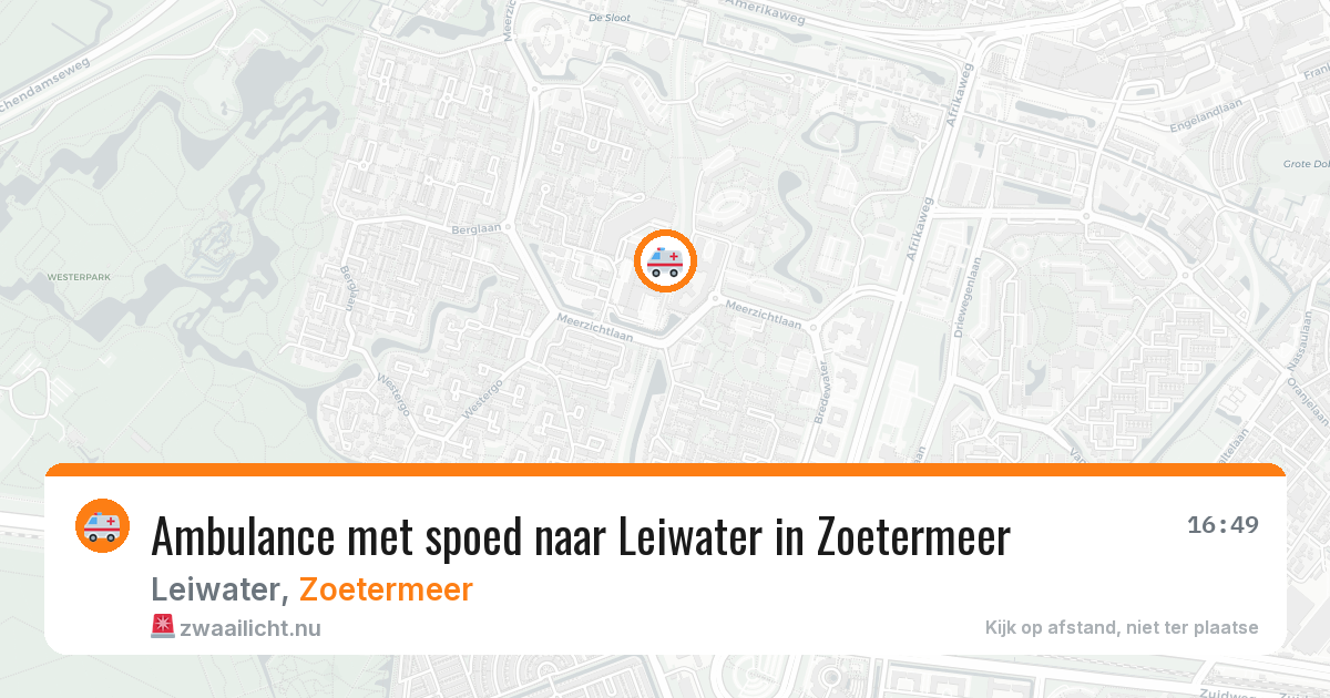 Ambulance met spoed naar Leiwater in Zoetermeer — 20 jul 2026