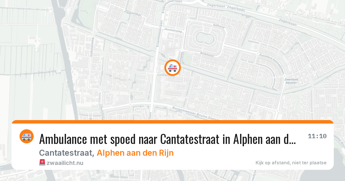 Ambulance met spoed naar Cantatestraat in Alphen aan den Rijn — 20 mrt 2026